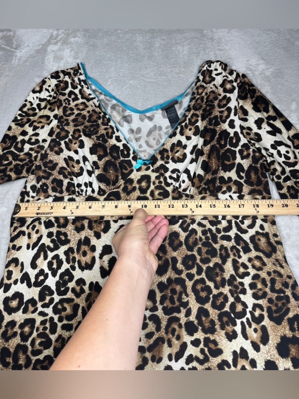 Bisou Bisou Intimates Babydoll Leopard Animal Print Mini Nightgown Dress Size XL - Picture 9 of 16
